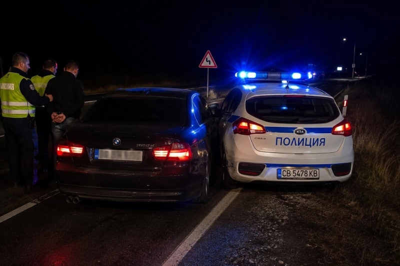 На косъм от смъртта! Пиян с БМВ опита да се забие челно в патрулка в Мездренско, арестуваха го