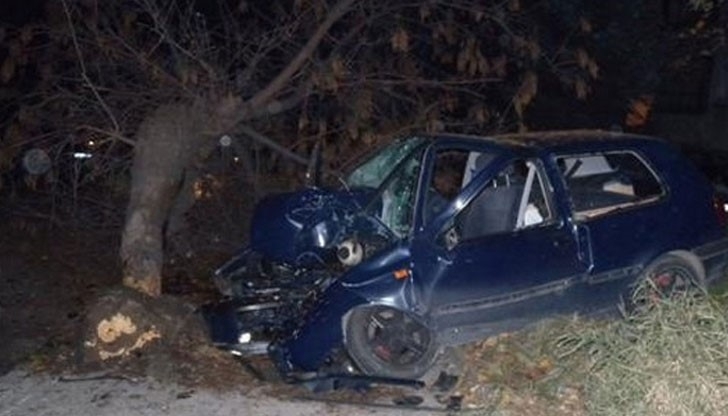 Пиян младеж катастрофира в дърво в Монтанско съобщиха от МВР
