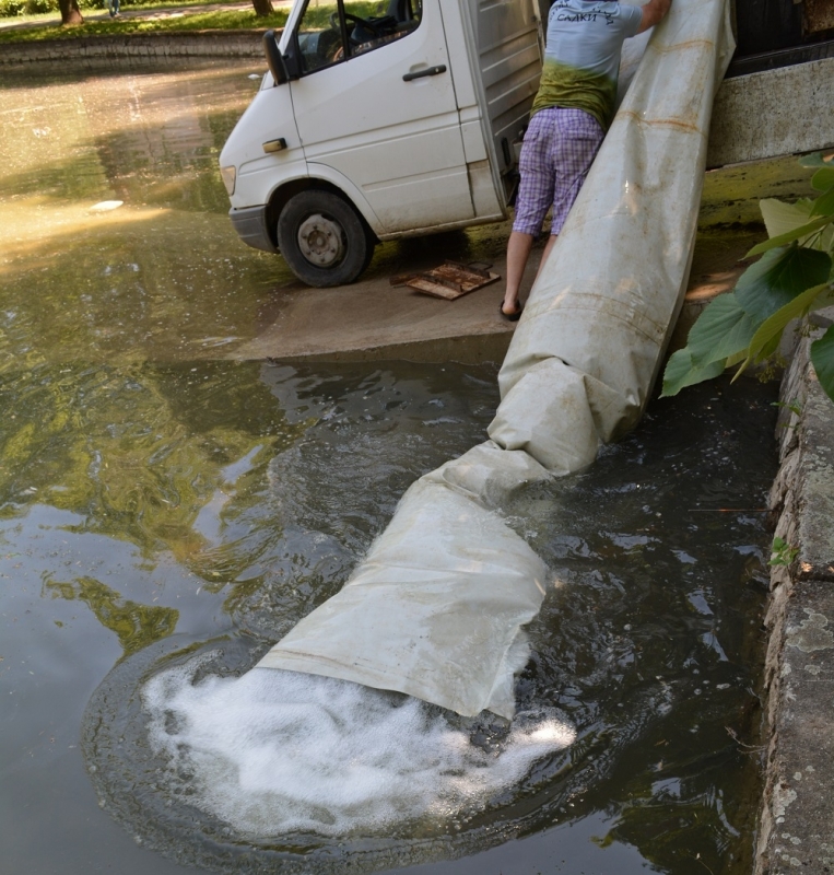 Зарибиха езерото в парка Монтанезиум с около 3000 рибки Във