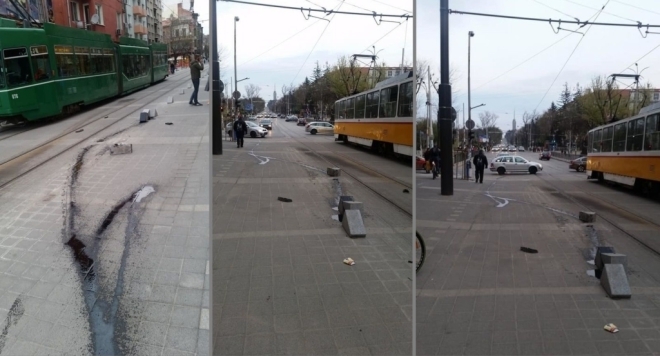 Столичен шофьор е минал през ограничителите т нар перки на