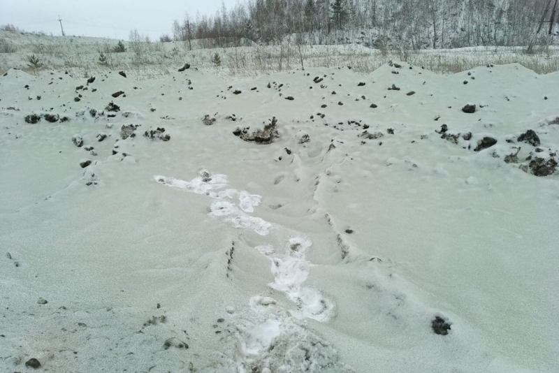 Жители на руския град Челябинск намериха зелен сняг извън града