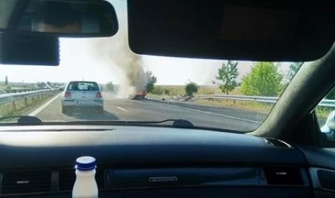 Пътен инцидент на автомагистрала Тракия край разклона за село Камено