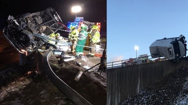 Британски полицай спаси товарен бус от падане от мост държейки