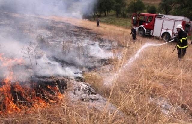 Голям пожар вилня в нива във Врачанско,, съобщиха от полицията
