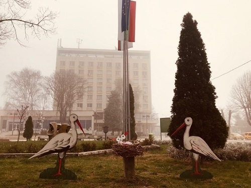 В първия ден на пролетта пред общинска администрация Мездра кацна