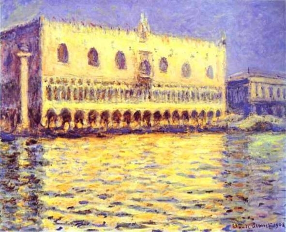 Венецианският пейзаж Дворецът на дожите на френския импресионист Клод Моне