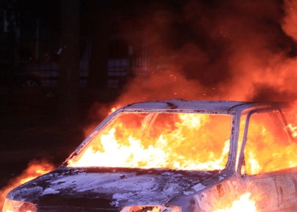 Кола е горяла в монтанското село Крапчене съобщиха от областната