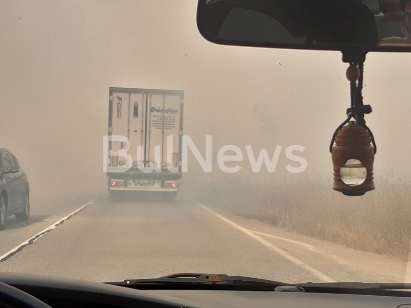 Голям пожар бушува край международния път Е 79 до Враца видя