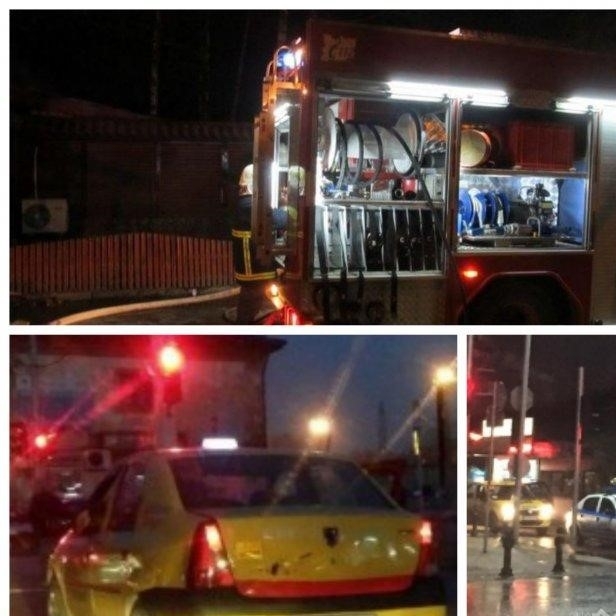 Таксиметров автомобил се запали и изгоря като факла тази нощ