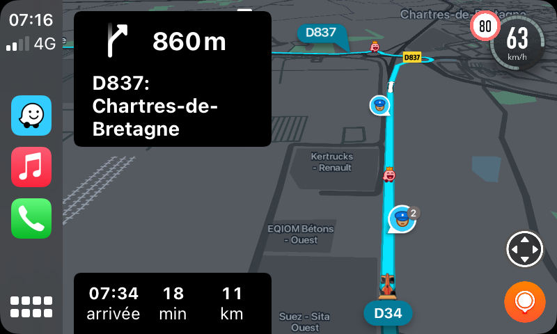 Waze започна въвеждането на предупреждения за легнали полицаи и остри