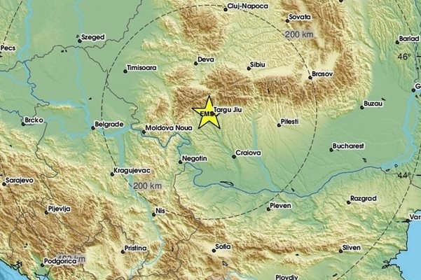 Земетресение 4,3 по скалата Рихтер е регистирано в Румъния снощи