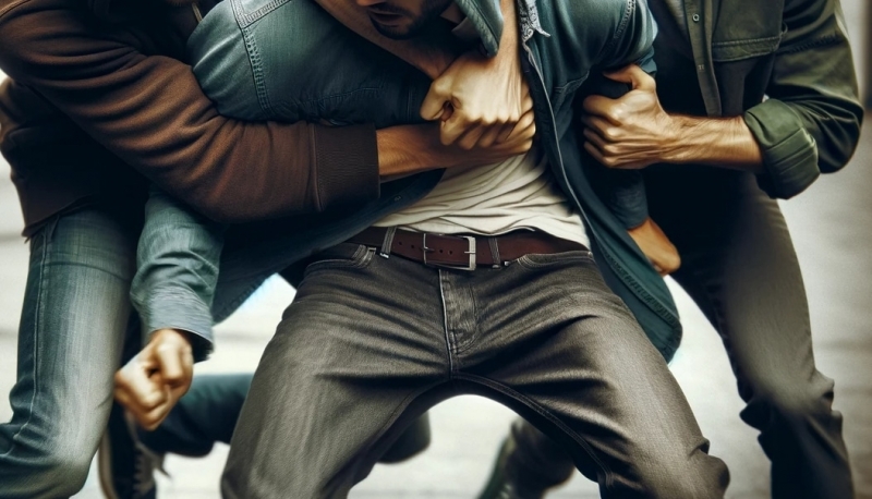 Истински екшън с бой между бащи и синове се е