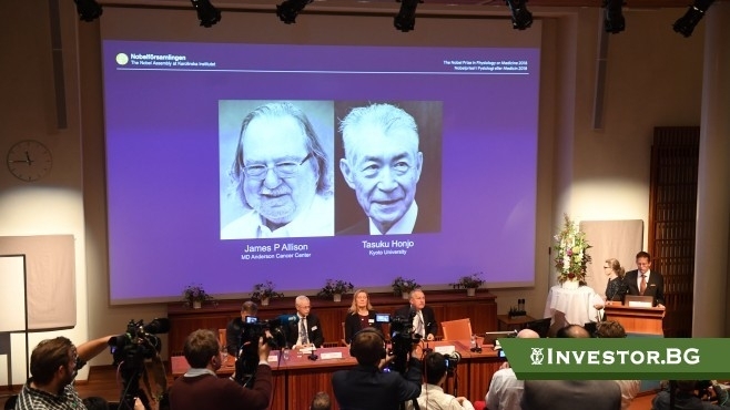Американският учен Джеймс П Алисън и японецът Тасуку Хонджо спечелиха